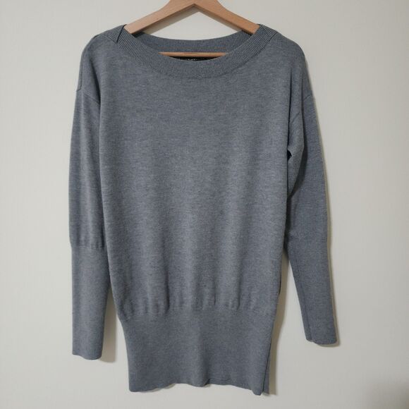 White House Black Market Sweaters - White House Black Market Womens Sweater Sz S Grey Cashmere-Blend Boat-Neck WHBM